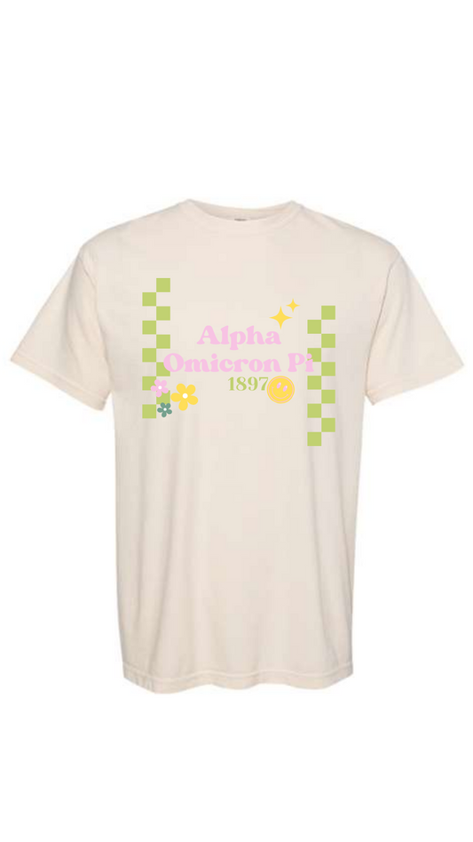 Alpha Omicron Pi Checkered T-shirt