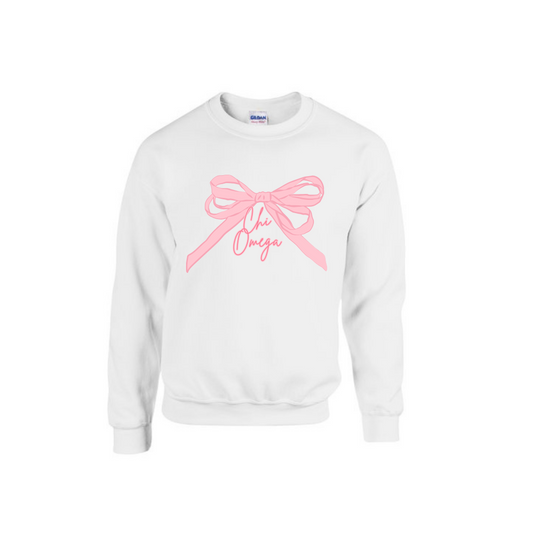 Chi Omega Bow Crewneck